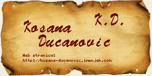 Kosana Ducanović vizit kartica